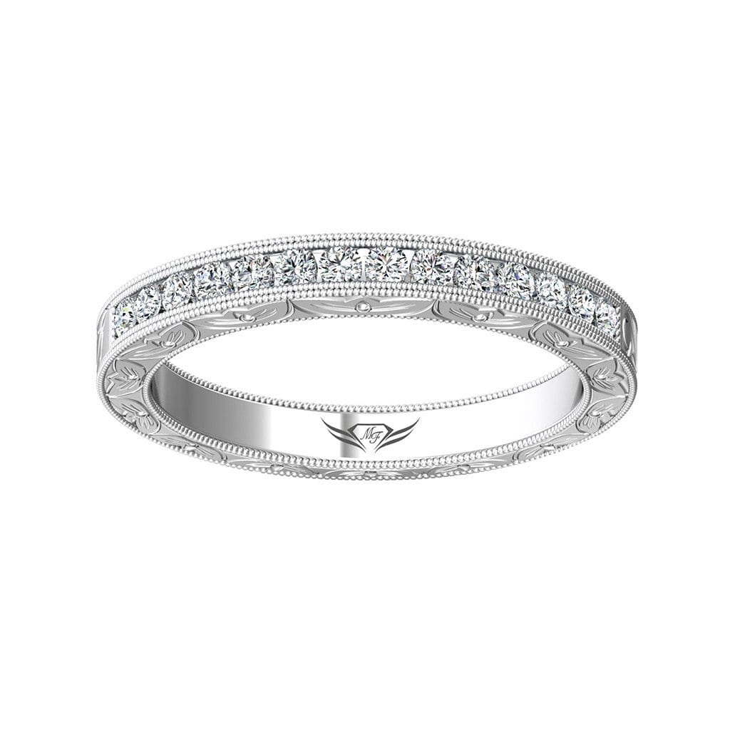 Vincents Fine Jewelry | Martin Flyer | Channel Hand Engraved Matching Wedding Band