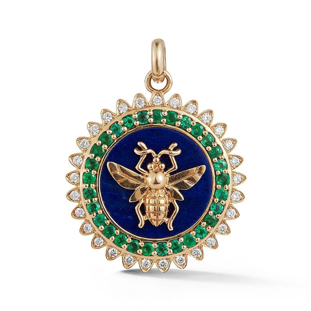 Vincents Fine Jewelry | Storrow Jewelry | Bee Emerald & Lapis Charm
