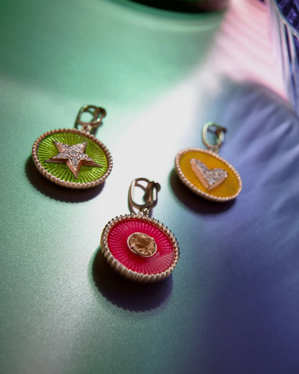 Double Face Charm Kiwi &amp; Petrol - Diamonds