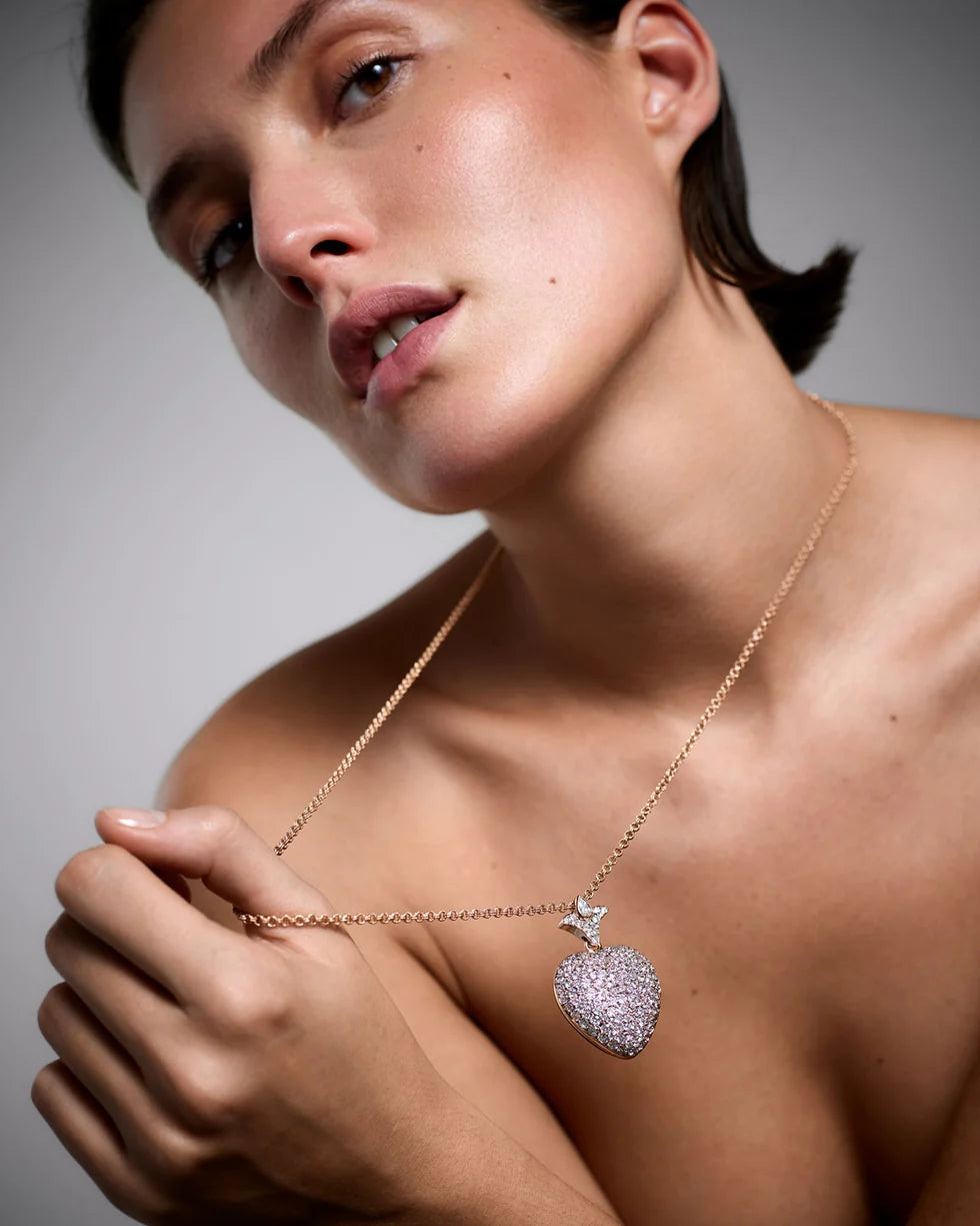 Corazon Rusty Red Pendant and Diamonds