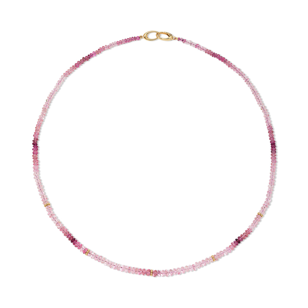 Pink Tourmaline Bail Beaded Necklace