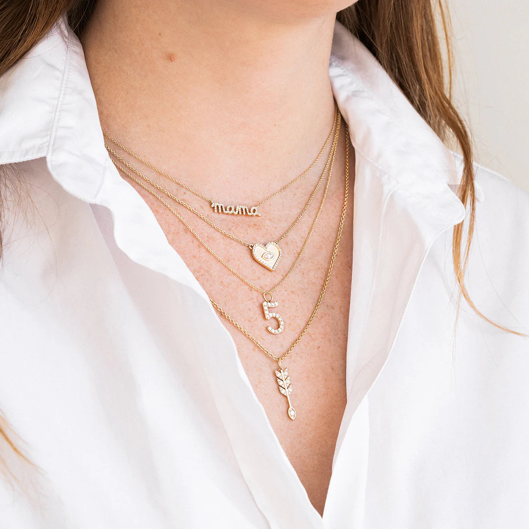 GOLD &amp; DIAMOND MAMA NECKLACE