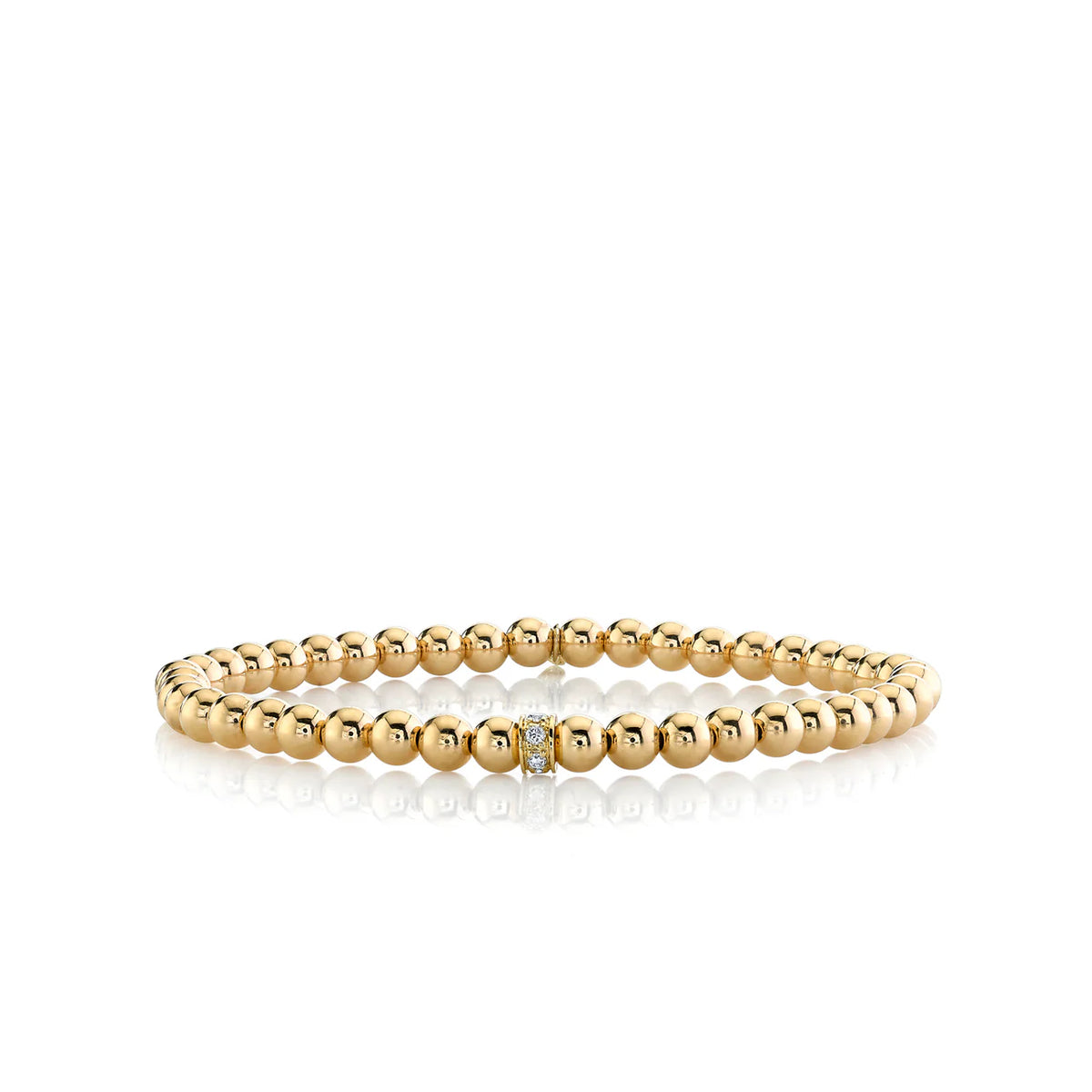 GOLD &amp; DIAMOND RONDELLE ON GOLD BEADS