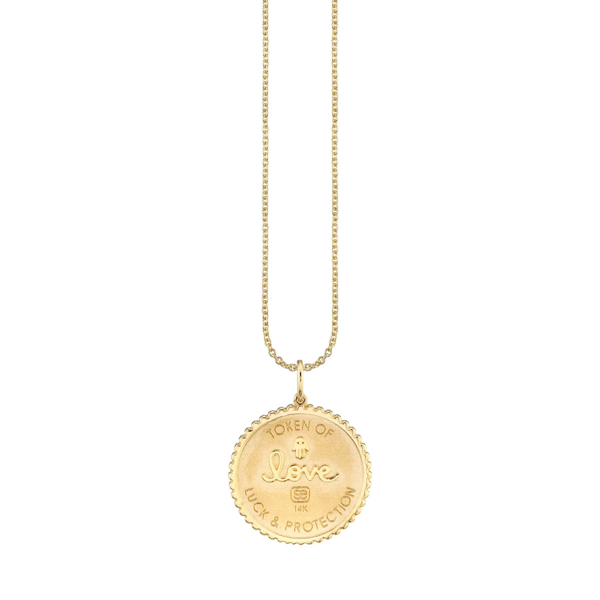 GOLD &amp; DIAMOND SMALL LUCK COIN WITH RAYS CHARM