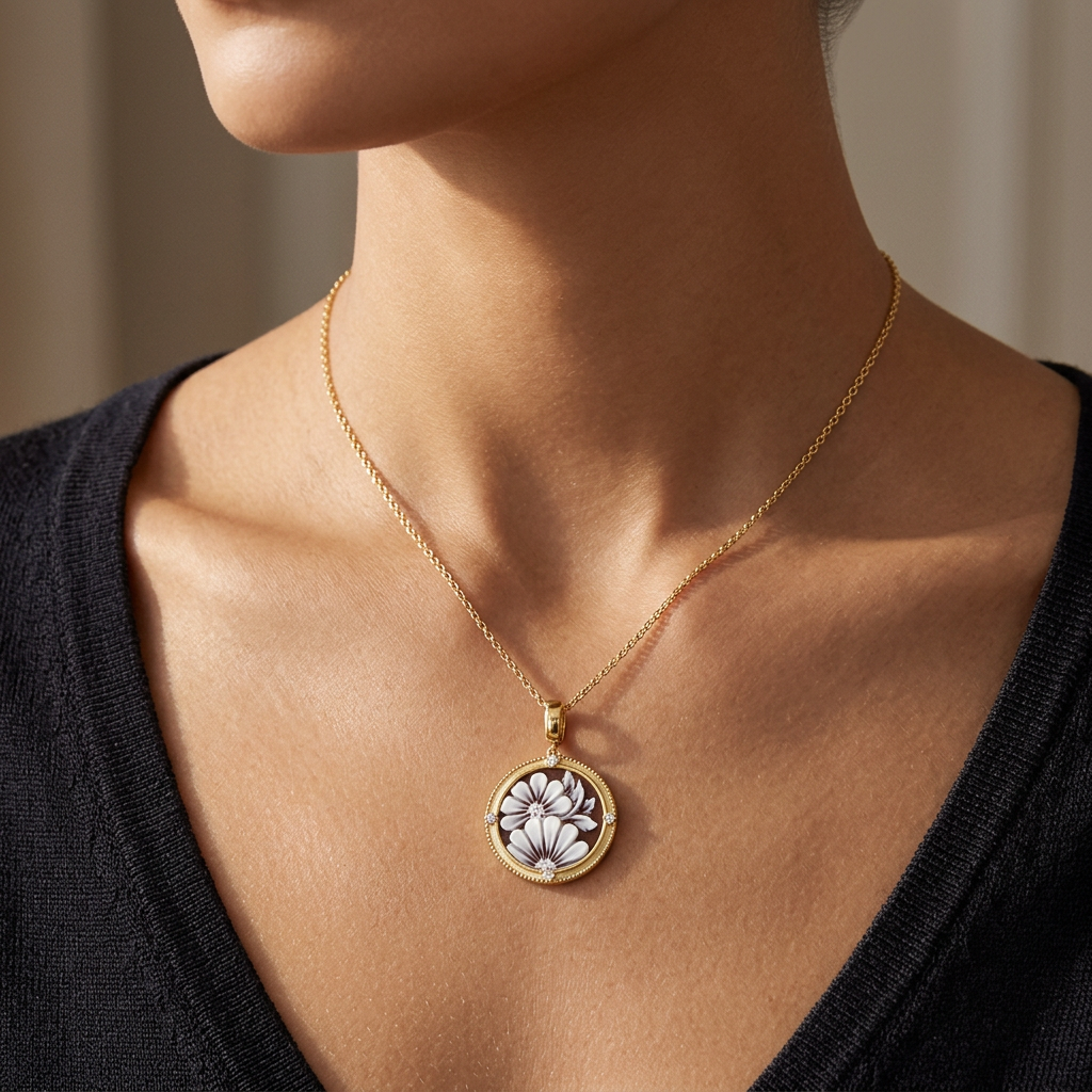 Floral Shell Pendant