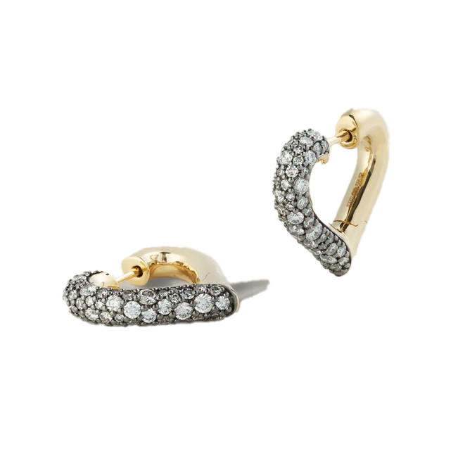 Antique Finish Baby Chubby Love Diamond Earrings