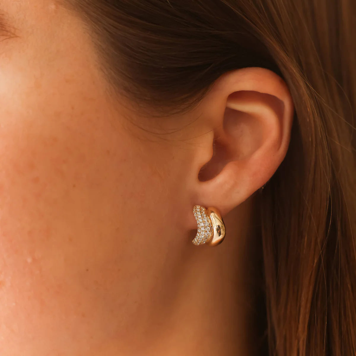 Cynthia Rose Curved Diamond Huggies