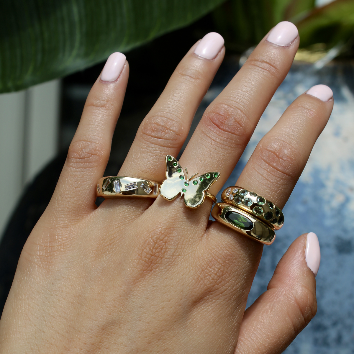 Elongated Tourmaline with Sapphire Pears Classic Nomad