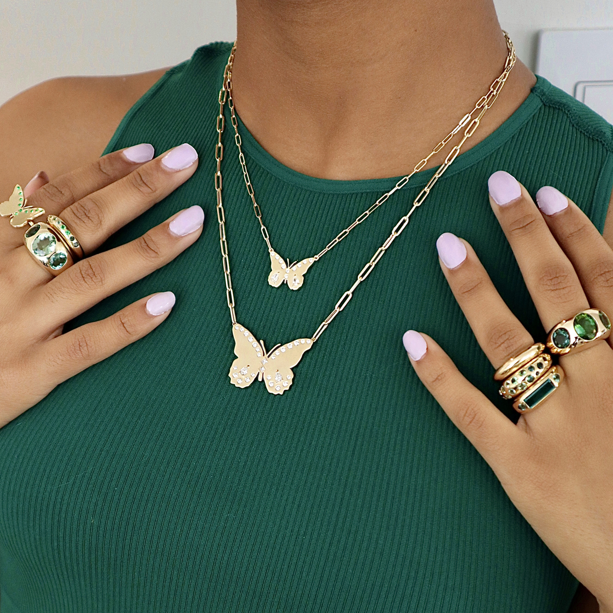 Elongated Tourmaline with Sapphire Pears Classic Nomad