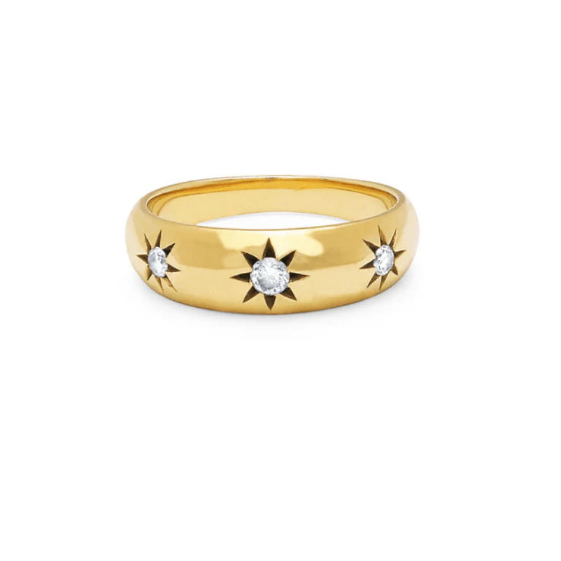 Star Set Rounded Ring