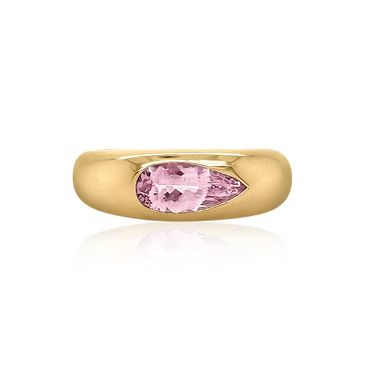 ELONGATED PEAR CLASSIC NOMAD RING - PINK GARNET