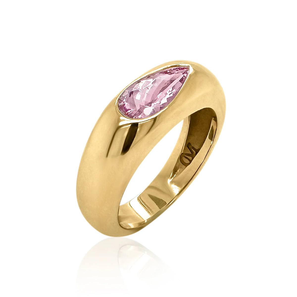 ELONGATED PEAR CLASSIC NOMAD RING - PINK GARNET