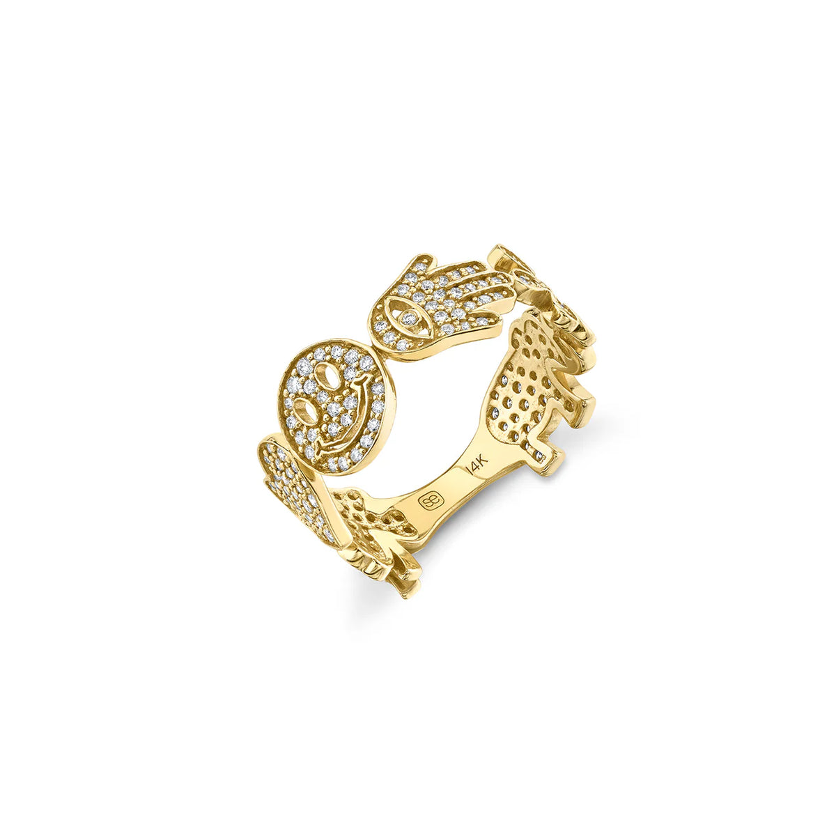 GOLD &amp; DIAMOND MEDIUM ICON ETERNITY RING