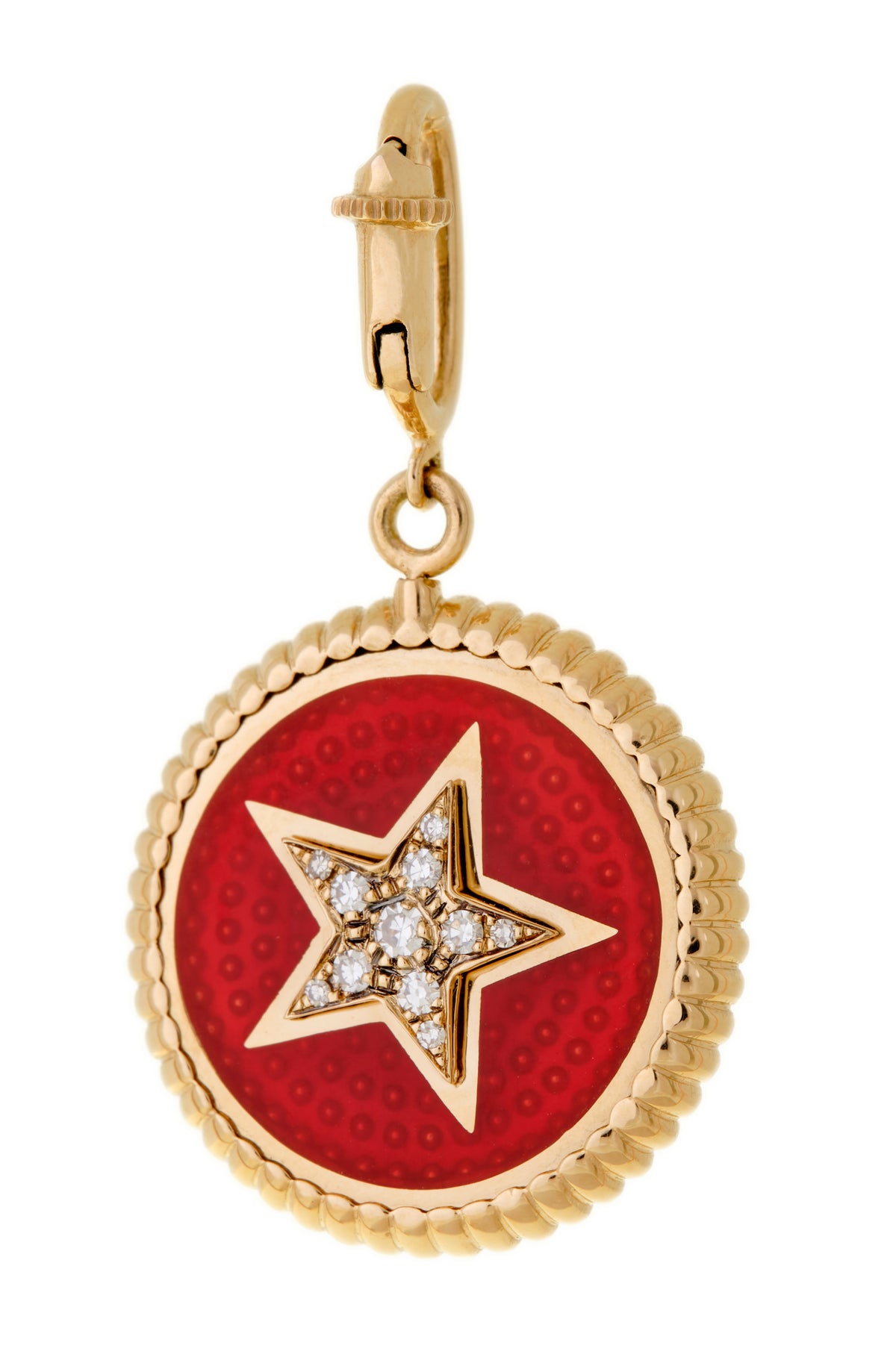 Double Face Charm Rusty Red &amp; Yellow - Diamonds