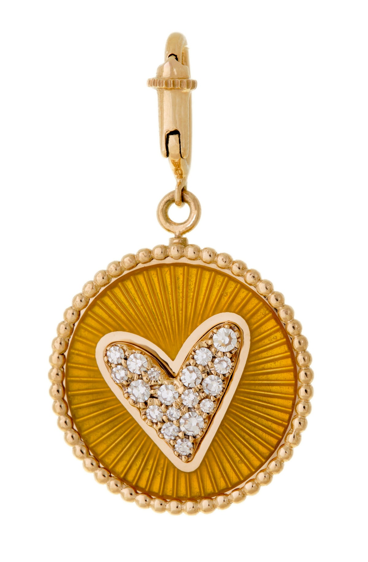 Double Face Charm Rusty Red &amp; Yellow - Diamonds