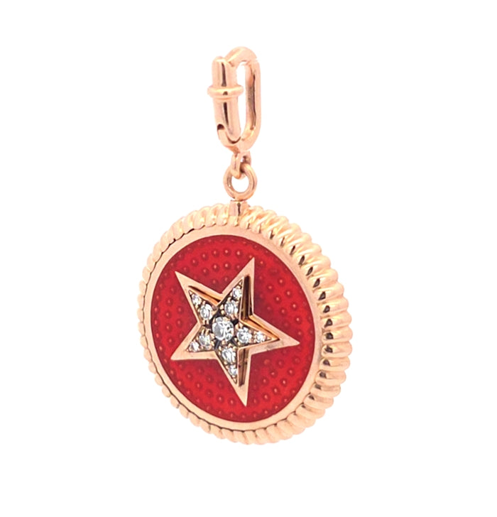 Double Face Charm Rusty Red &amp; Yellow - Diamonds