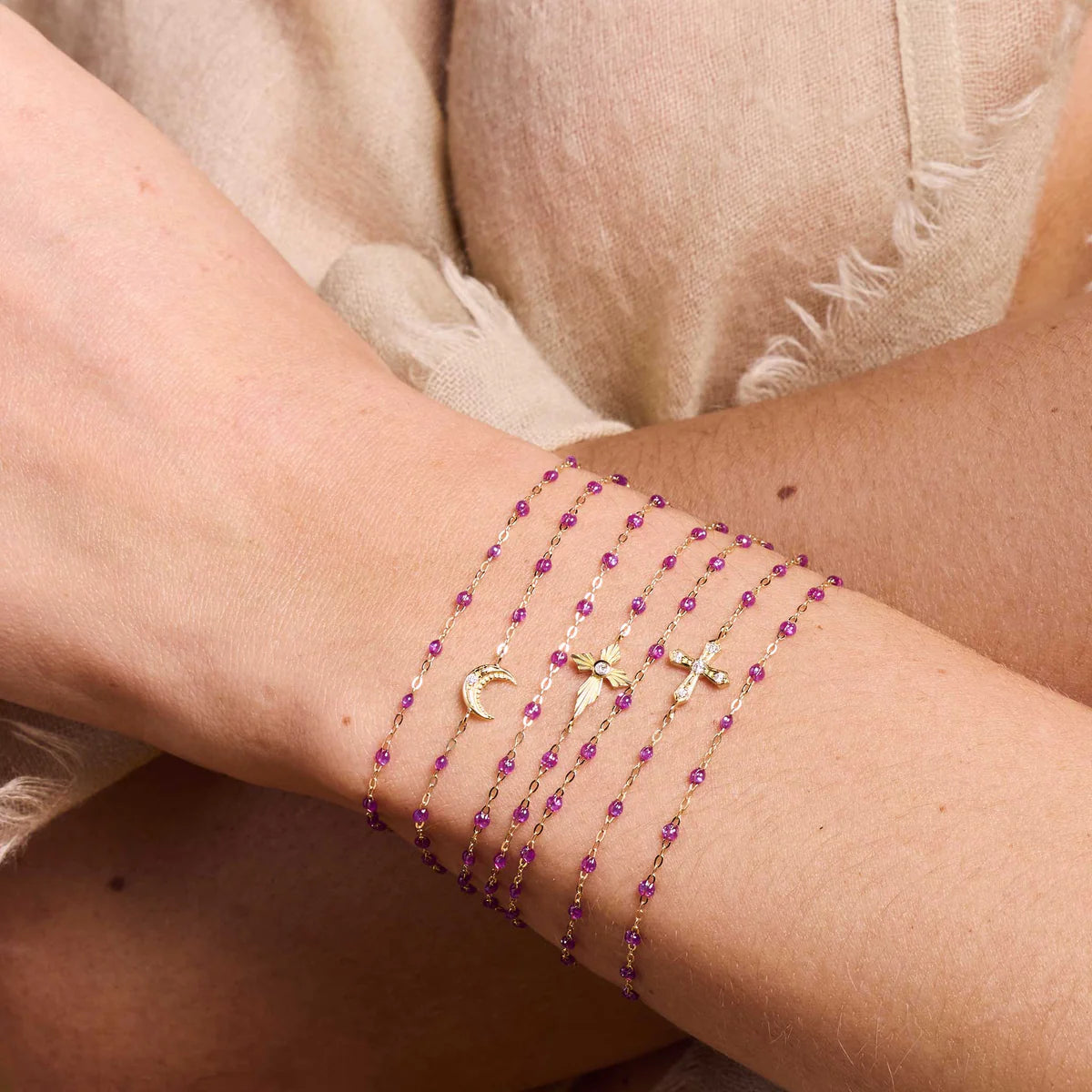 Classic Gigi Galaxy Bracelet, Yellow Gold, 6.7"