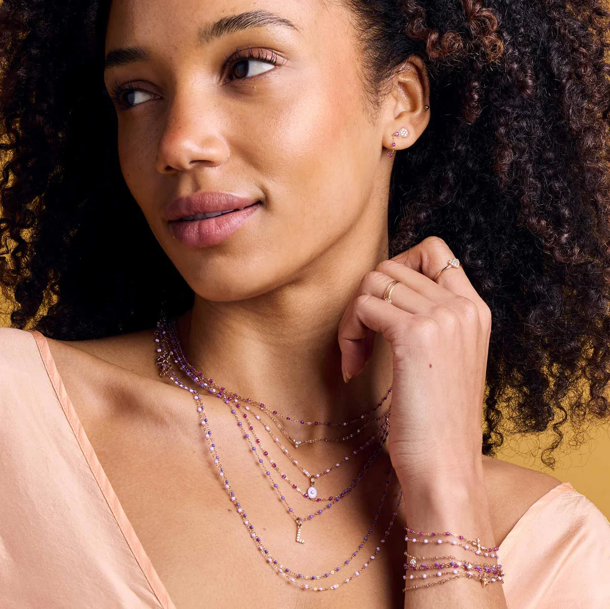 Classic Gigi Galaxy Necklace - Yellow Gold, 16.5&quot;