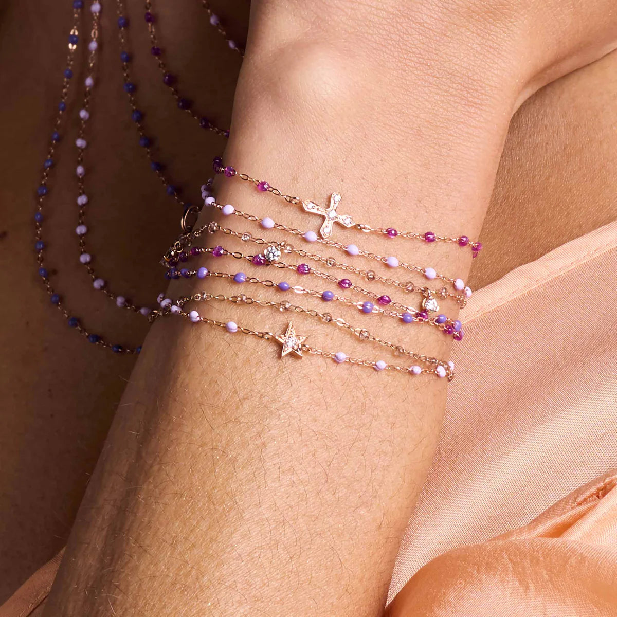 Classic Gigi Galaxy Bracelet, Yellow Gold, 6.7"