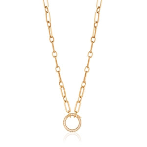 Liberté Rectangular Hooked Chain In Yellow Gold