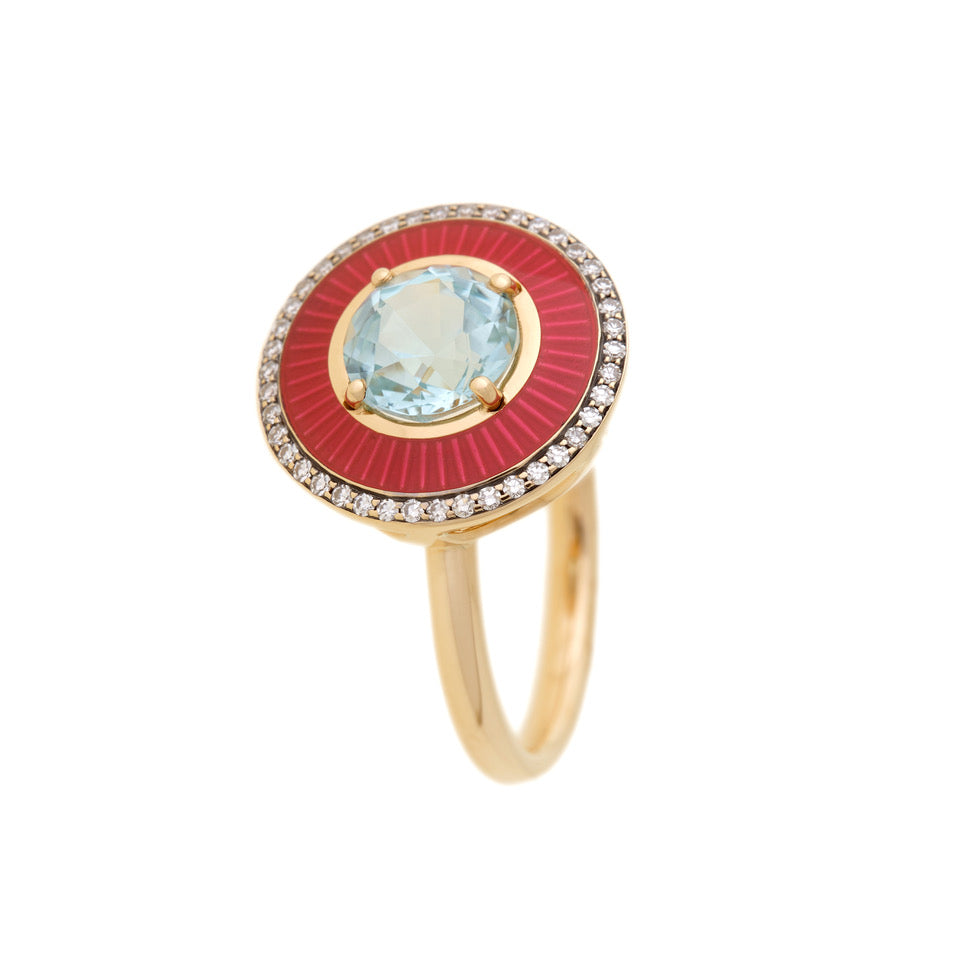Mina Red Snapper Ring - Aquamarine Diamonds