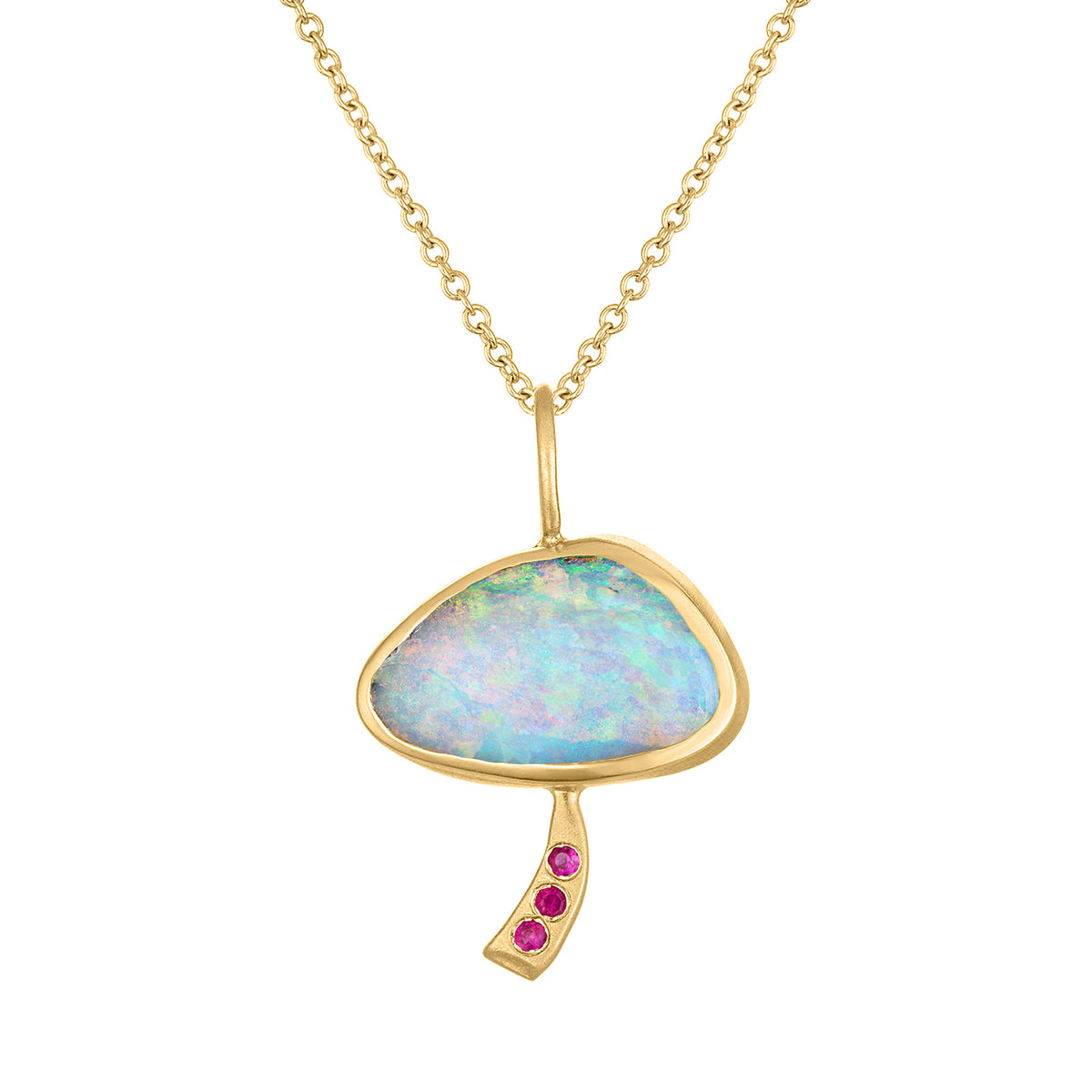 Mini Opal Mushroom Necklace 