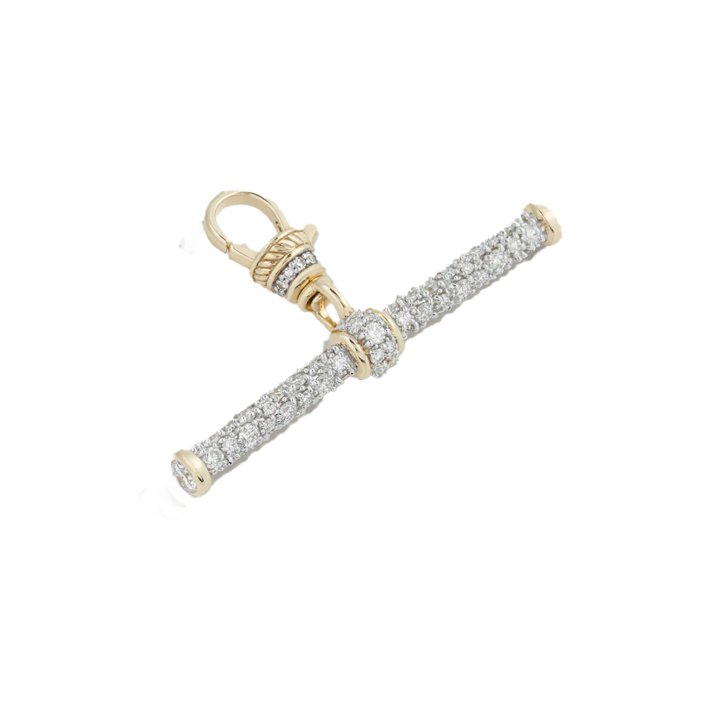 Modern Finish Diamond T-Bar Clip Pendant