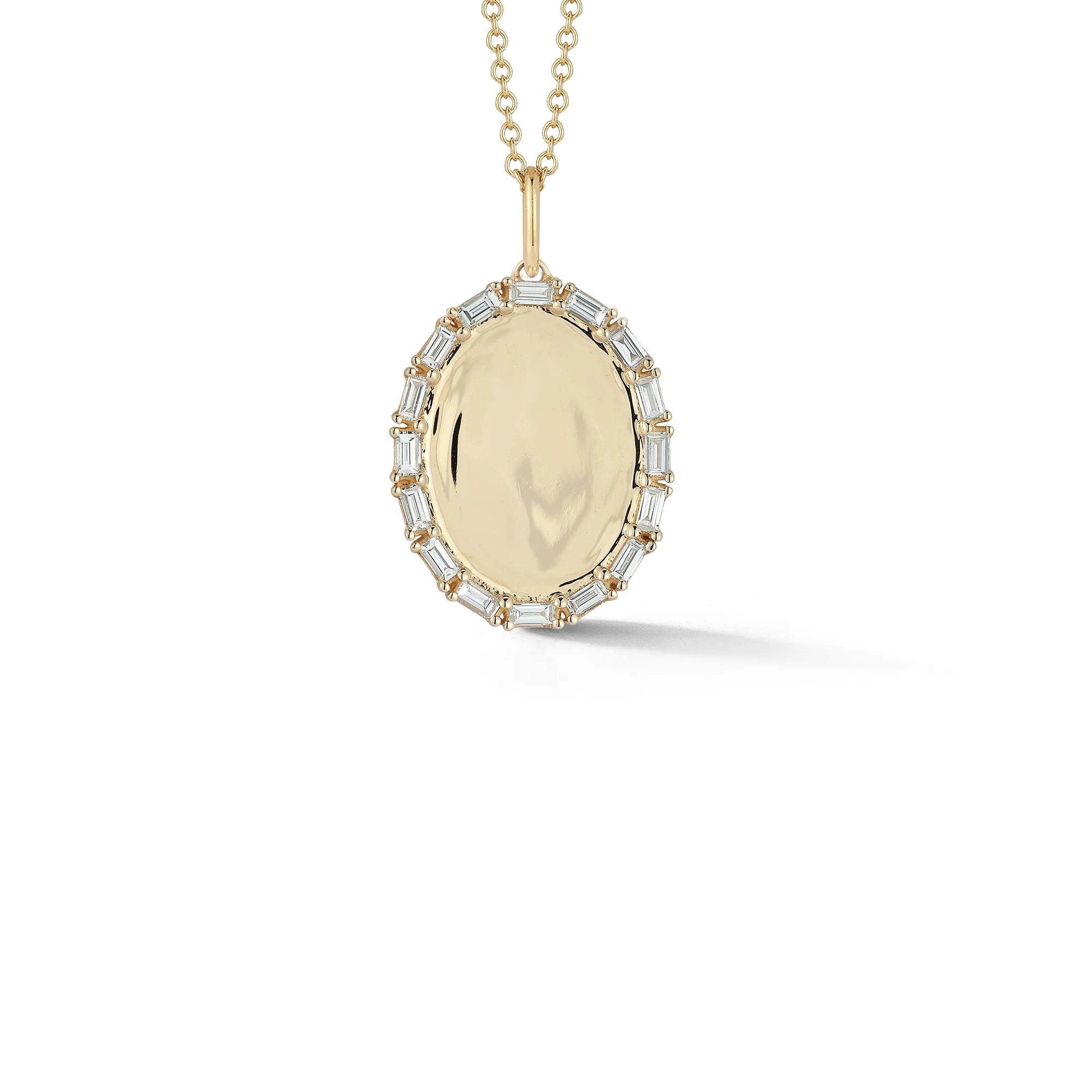 SADIE PEARL BAGUETTE OVAL DISC NECKLACE