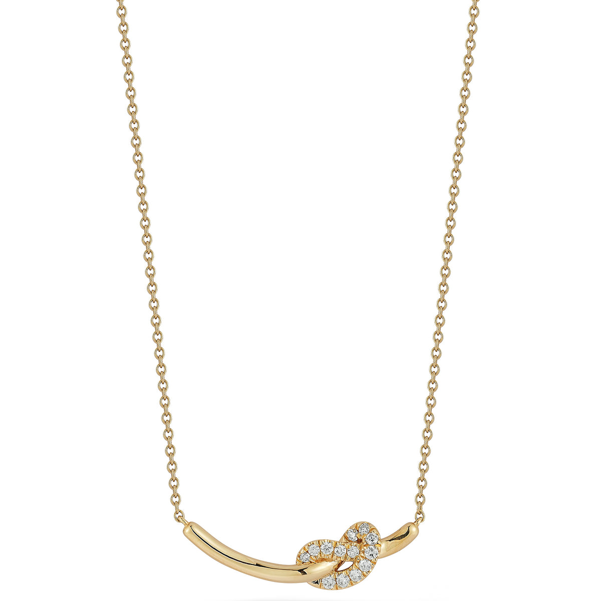 Nana Bernice Knot curved bar necklace