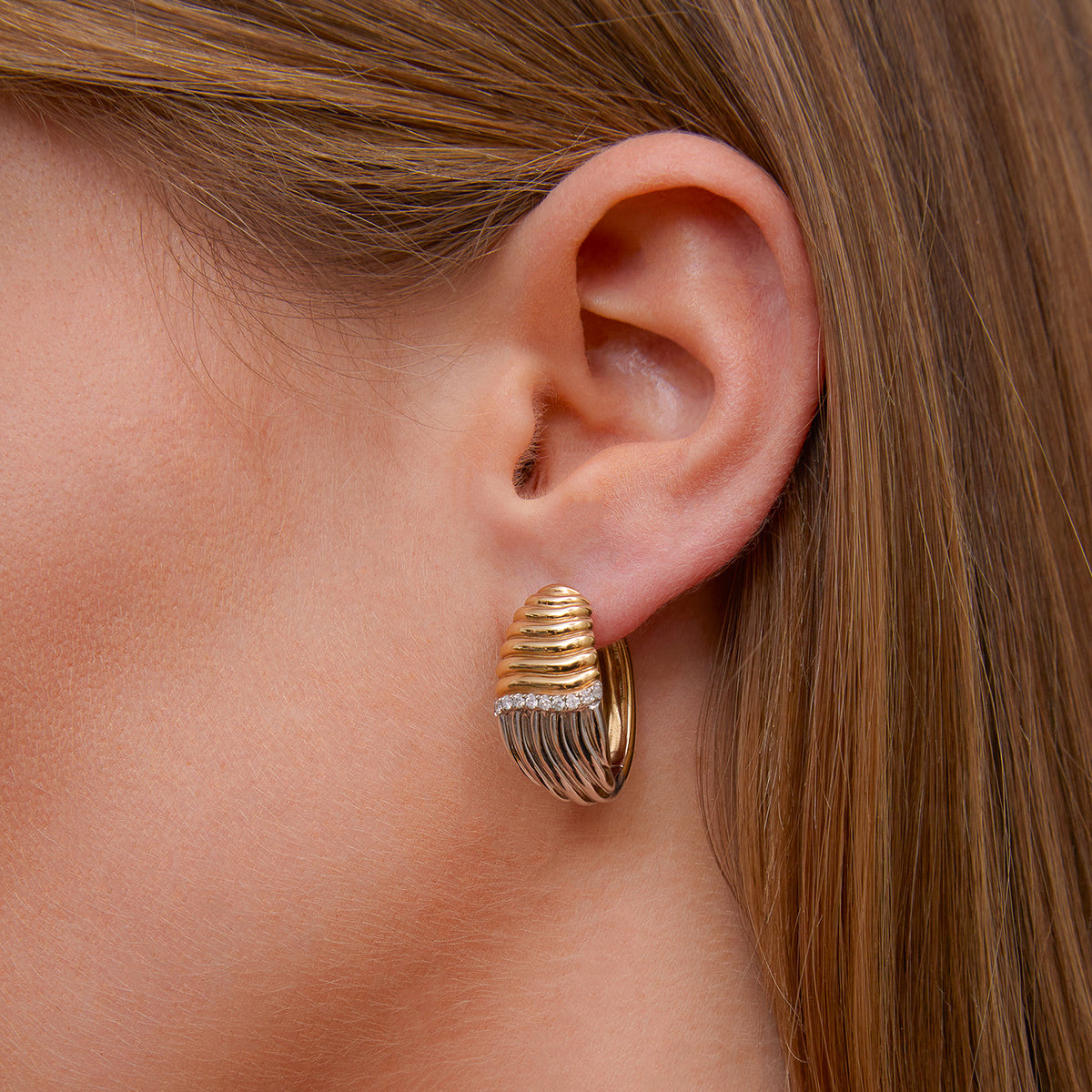 CREOLES BERLINGOT TWO TONE FLUTED HOOPS