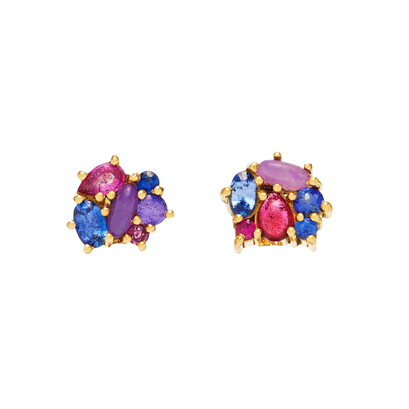 Gogo Purple, Pink, and Blue Stud Earrings