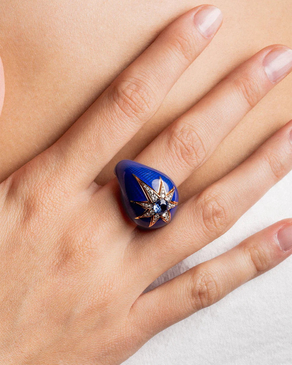 Navy blue 2025 sapphire ring