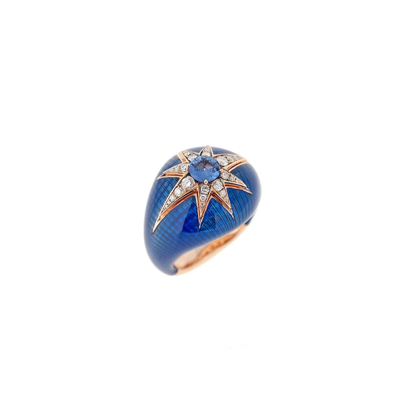 Aïda Navy Blue Ring - Blue Sapphire, Diamonds