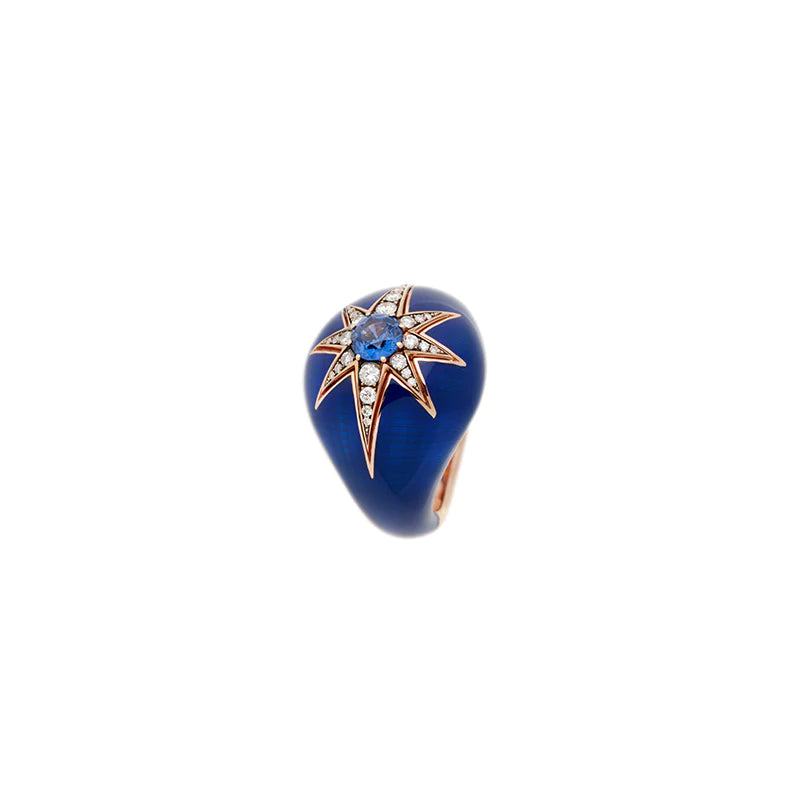 Aïda Navy Blue Ring - Blue Sapphire, Diamonds