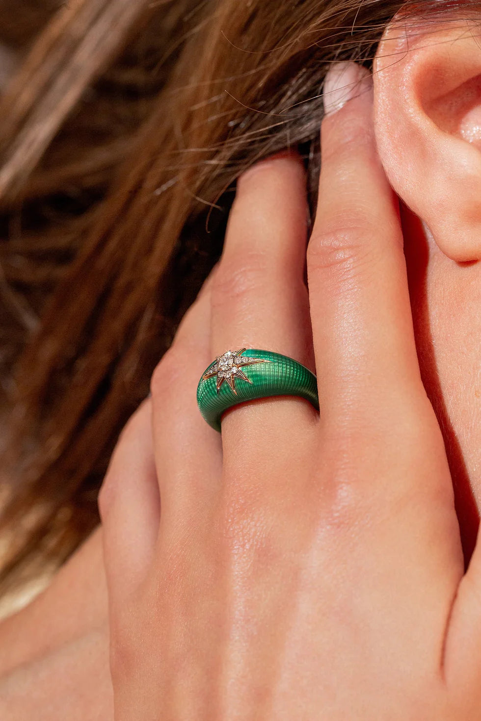 Aïda Green Ring - Diamonds