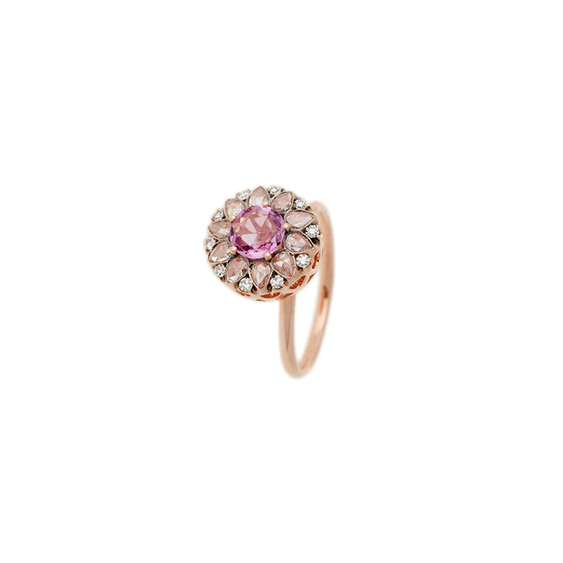 Beirut Rosace Ring Pink Sapphire - Diamonds