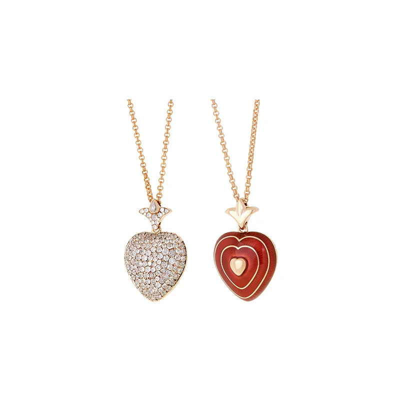 Corazon Rusty Red Pendant and Diamonds