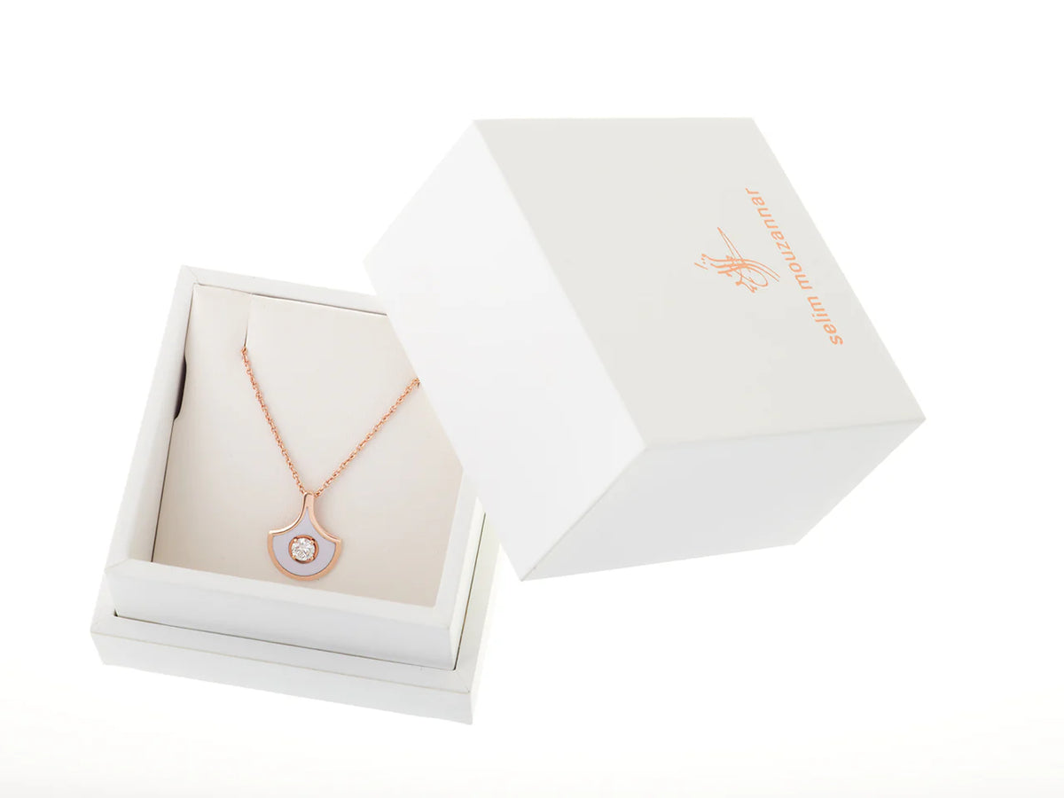 Fish For Love Pendant Ivory &amp; Navy Blue Rubies