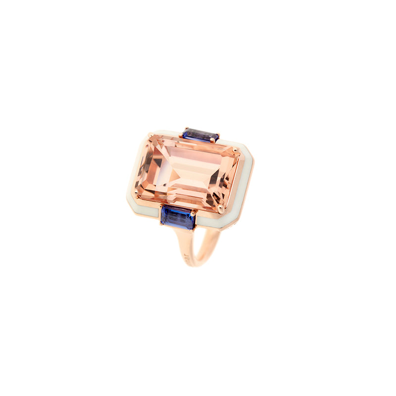 Gemma Ring Morganite - Tanzanite