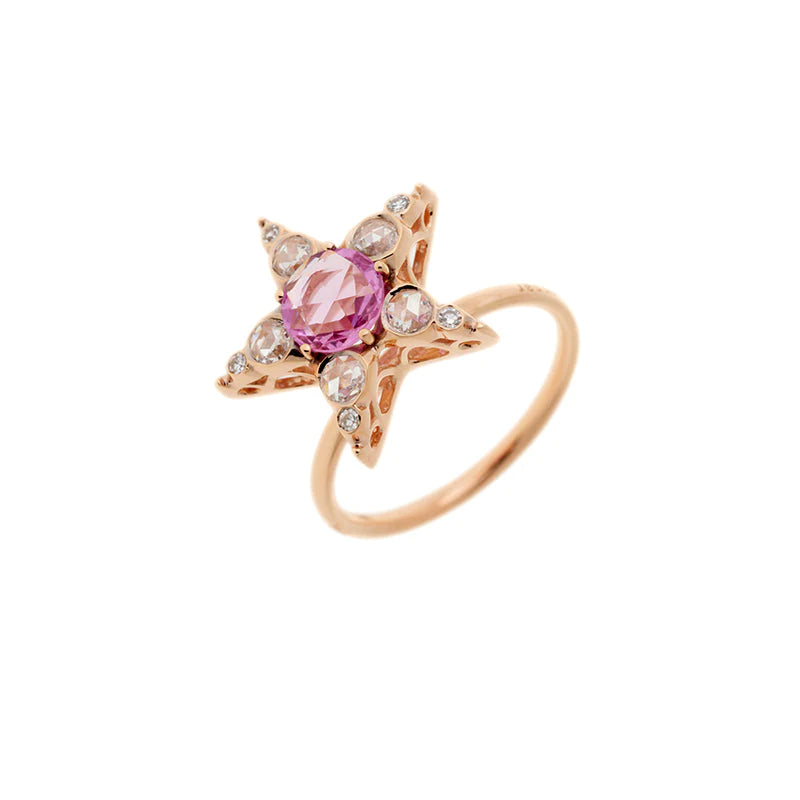 Istanbul Ring Pink Sapphire - Diamonds