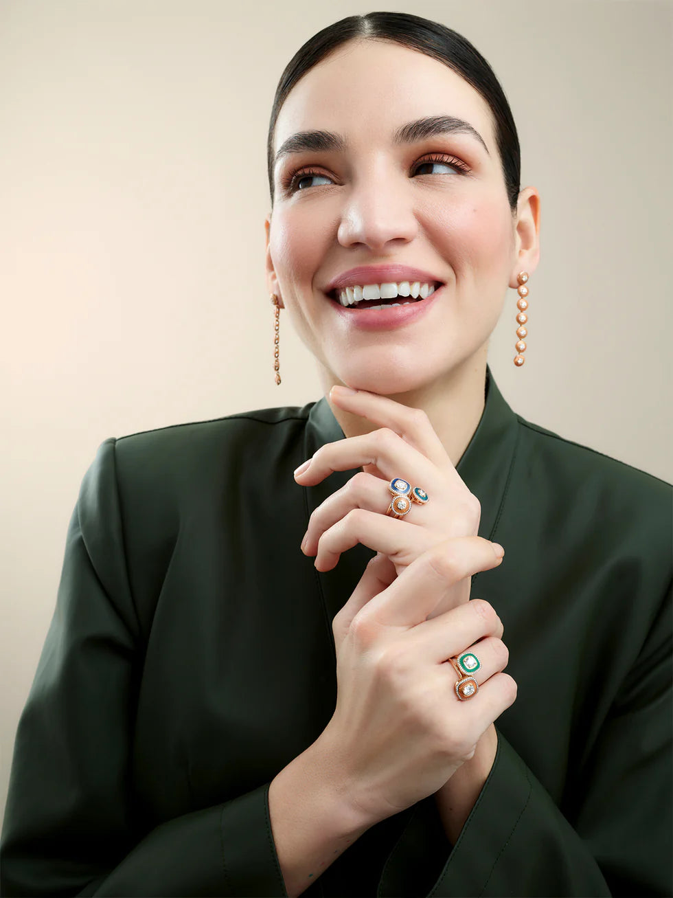 Mina Yellow Ring with Citrine and Diamonds