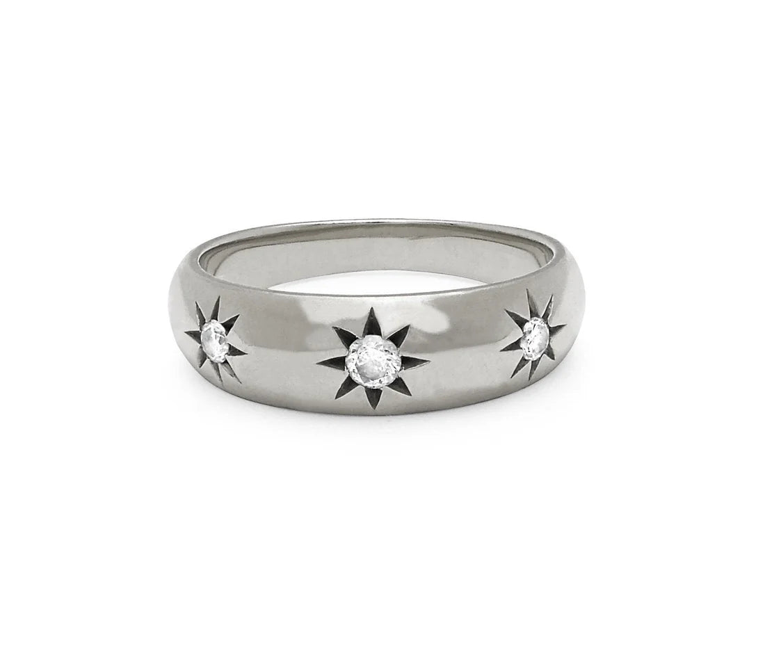 Star Set Rounded Ring