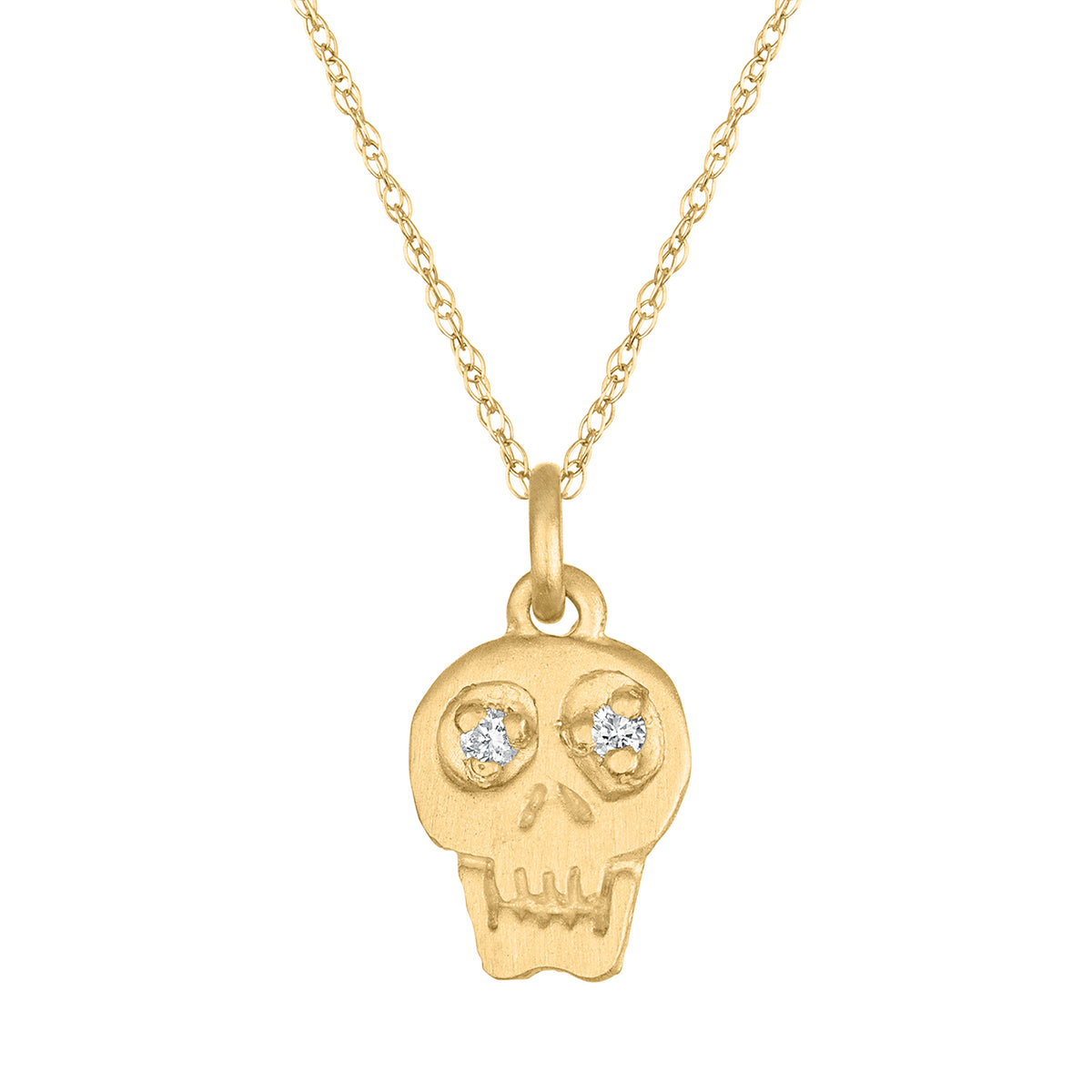 Sugar Skull Necklace White Diamonds