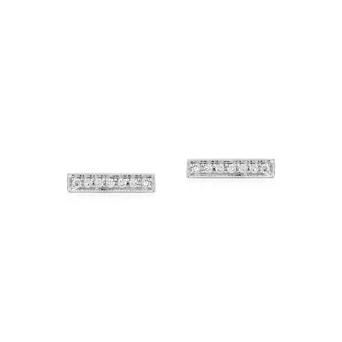 Sylvie Rose Bar Studs - White Gold