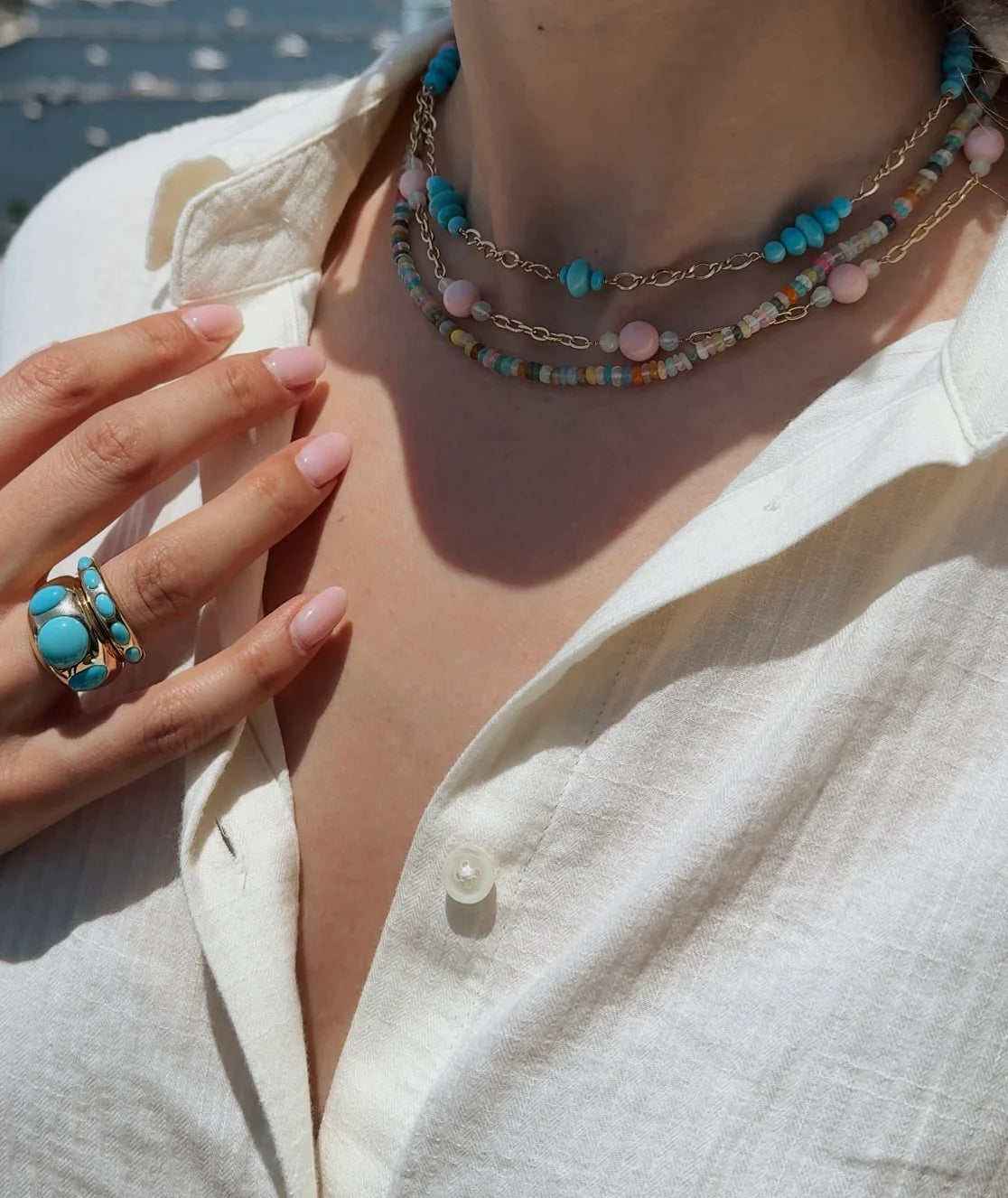 TURQUOISE BEADED CHAIN