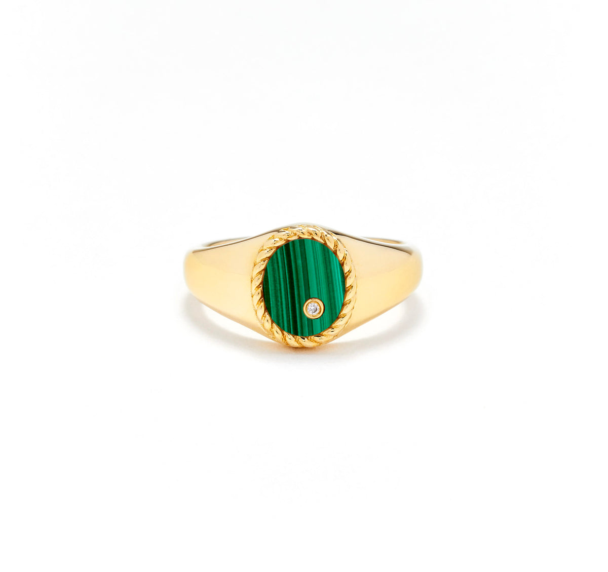 BABY CHEVALIERE OVAL MALACHITE SIGNET RING