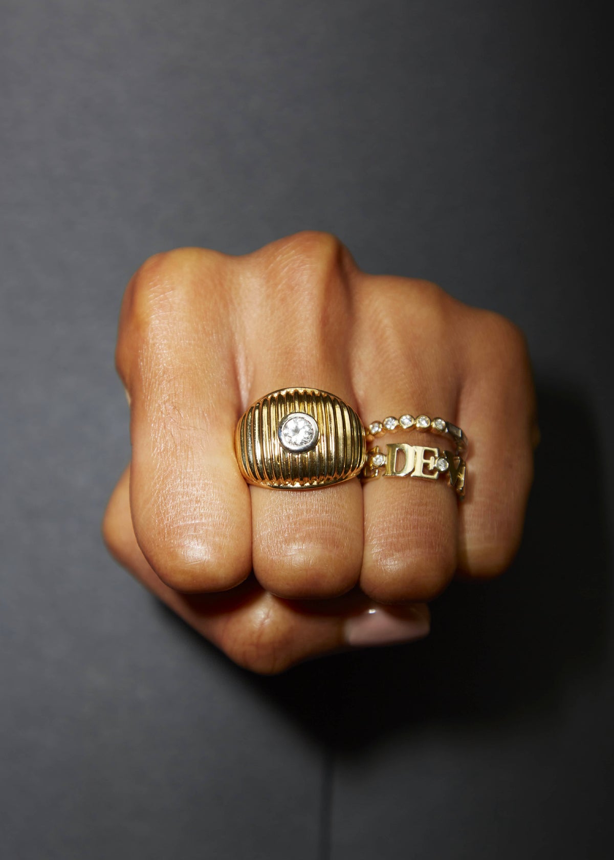 MAXI BERLINGOT TOPAZ FLUTED RING