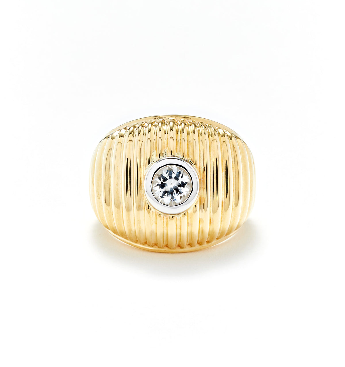 MAXI BERLINGOT TOPAZ FLUTED RING