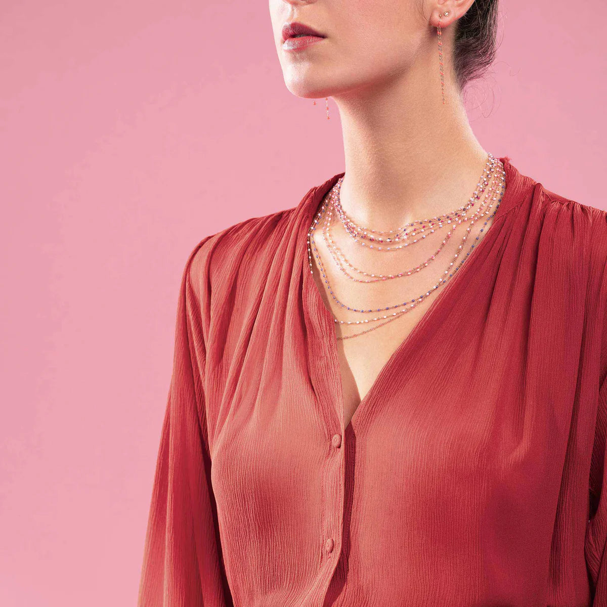 Classic Gigi Necklace - Pink 16.5&quot;