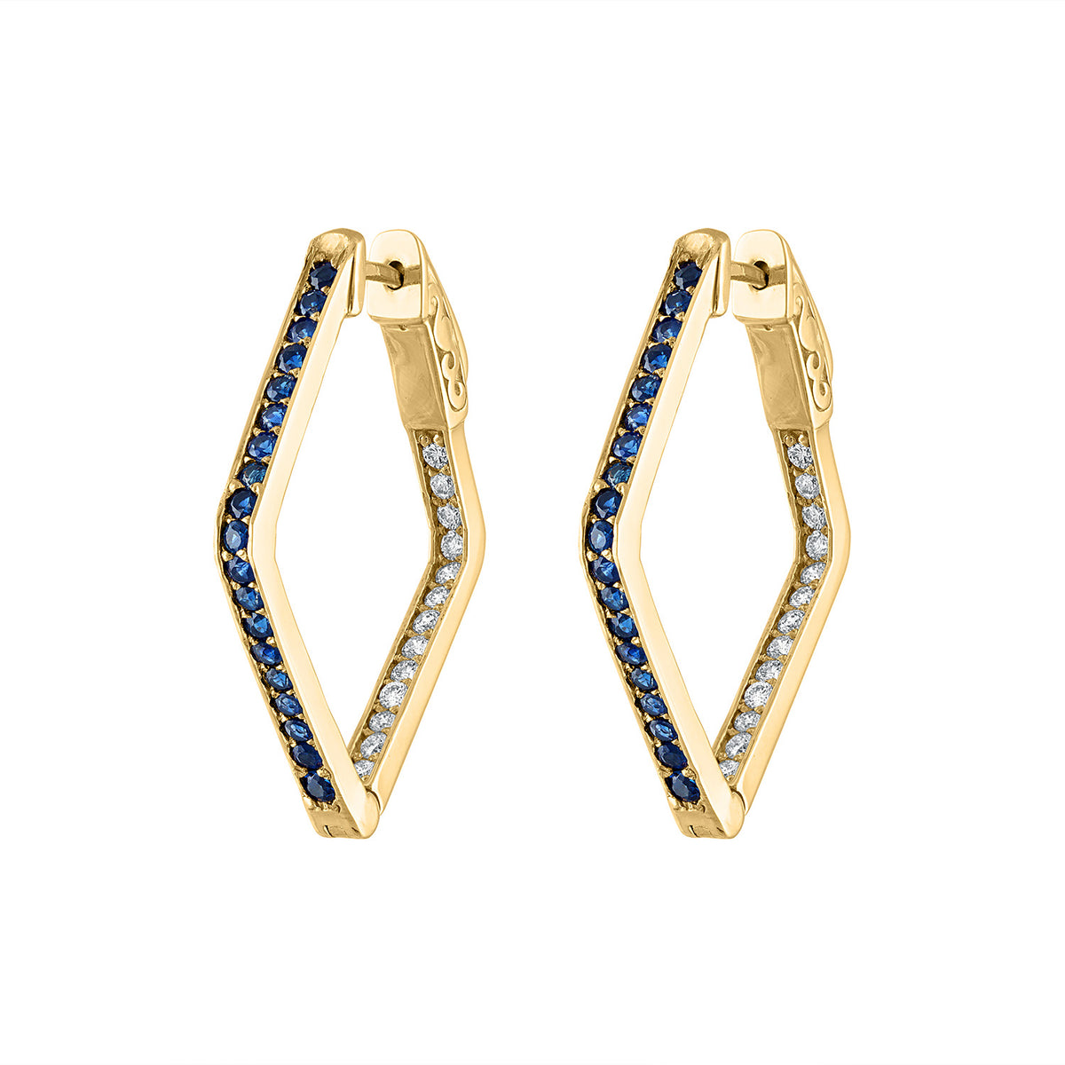 Diamond Shaped inside out hoops